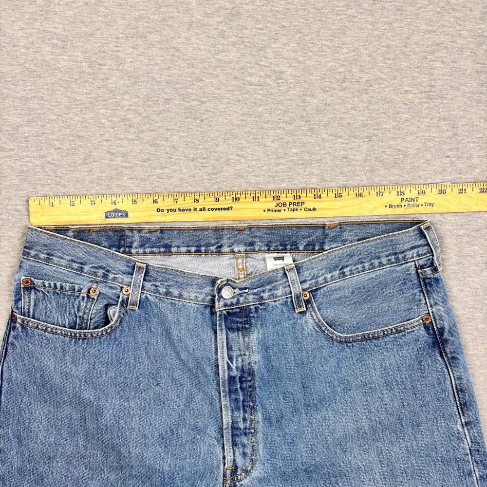 Levis 501 Original Fit Mens Jeans 40x30 Medium Wash Blue Button Fly Cotton Denim